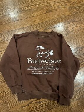Budweiser Pacsun Brown Crewneck Sweatshirt - unisex